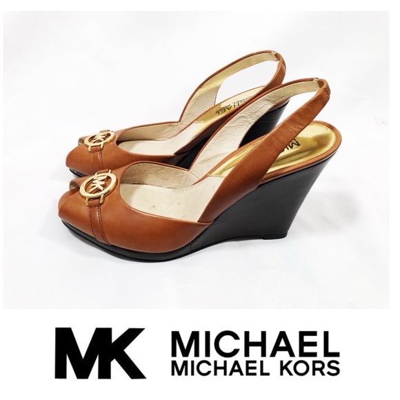 michael kors tan wedges